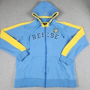 FISLL Reese 5 Hoodie Mens XL Blue Yellow Stretch Athletic Streetwear Full Zip